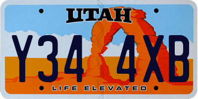 UT license plate Y344XB