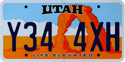UT license plate Y344XH