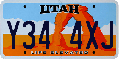UT license plate Y344XJ