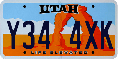 UT license plate Y344XK