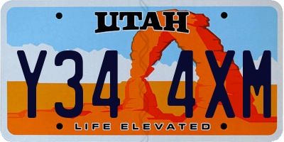 UT license plate Y344XM