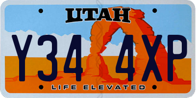 UT license plate Y344XP
