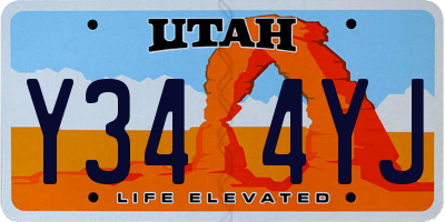 UT license plate Y344YJ