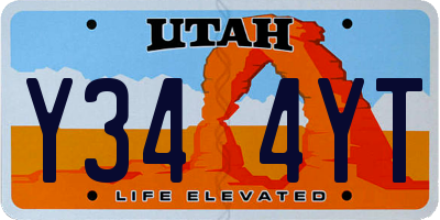 UT license plate Y344YT