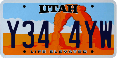 UT license plate Y344YW