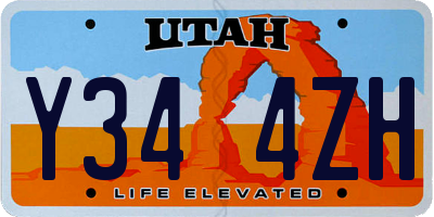 UT license plate Y344ZH