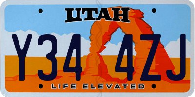 UT license plate Y344ZJ
