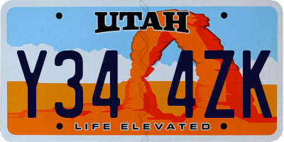 UT license plate Y344ZK