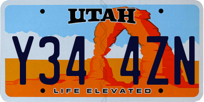 UT license plate Y344ZN