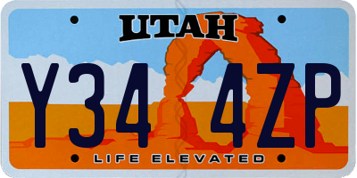 UT license plate Y344ZP