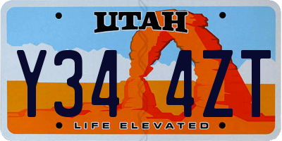 UT license plate Y344ZT