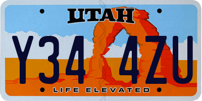 UT license plate Y344ZU