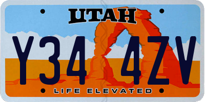 UT license plate Y344ZV