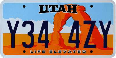 UT license plate Y344ZY