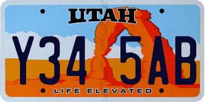 UT license plate Y345AB