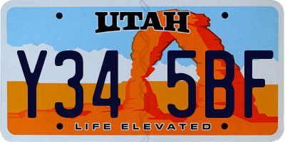 UT license plate Y345BF