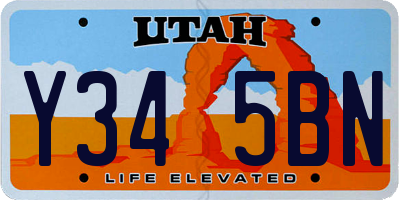 UT license plate Y345BN