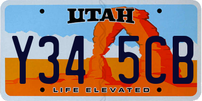 UT license plate Y345CB