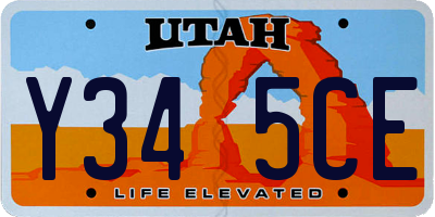 UT license plate Y345CE
