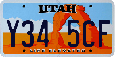 UT license plate Y345CF