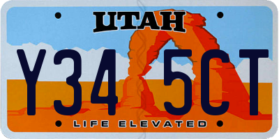 UT license plate Y345CT