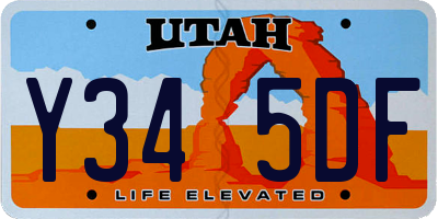 UT license plate Y345DF