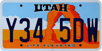 UT license plate Y345DW