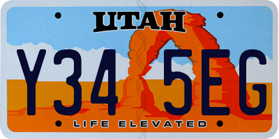 UT license plate Y345EG