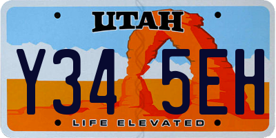UT license plate Y345EH