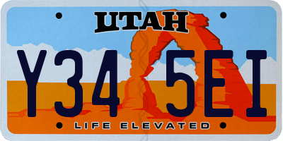 UT license plate Y345EI