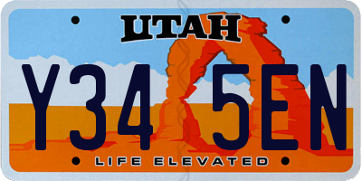 UT license plate Y345EN