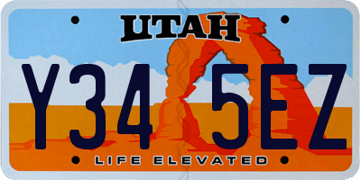 UT license plate Y345EZ