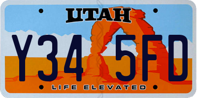 UT license plate Y345FD