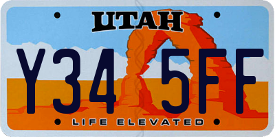 UT license plate Y345FF