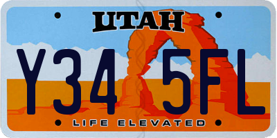 UT license plate Y345FL