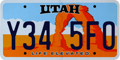UT license plate Y345FO