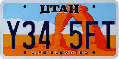 UT license plate Y345FT