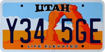 UT license plate Y345GE