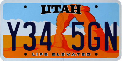 UT license plate Y345GN
