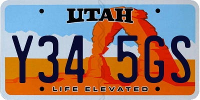 UT license plate Y345GS