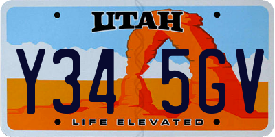 UT license plate Y345GV