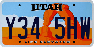 UT license plate Y345HW