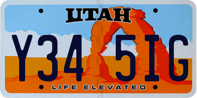 UT license plate Y345IG