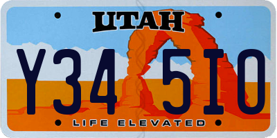 UT license plate Y345IO