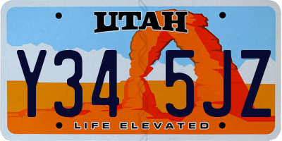UT license plate Y345JZ