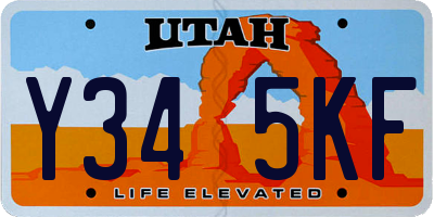 UT license plate Y345KF