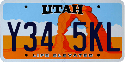 UT license plate Y345KL