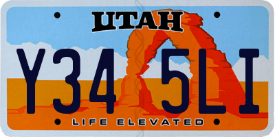UT license plate Y345LI