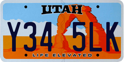 UT license plate Y345LK