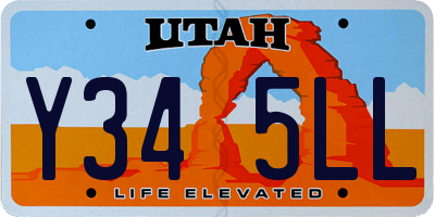 UT license plate Y345LL